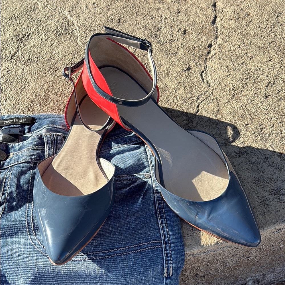 Stylish Boden Women's Red and Blue Flats, 42 European Sizing, 10.5 M US.